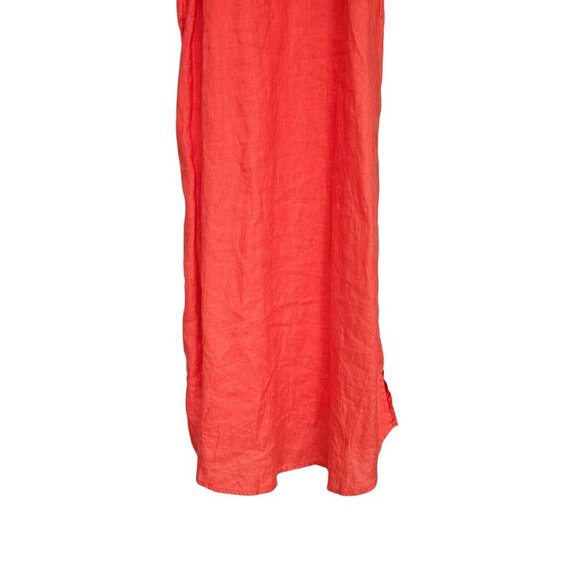 Women's - Sigrid Olsen Orange Linen Sleeveless Dress, Size Small - Picture 9 of 9